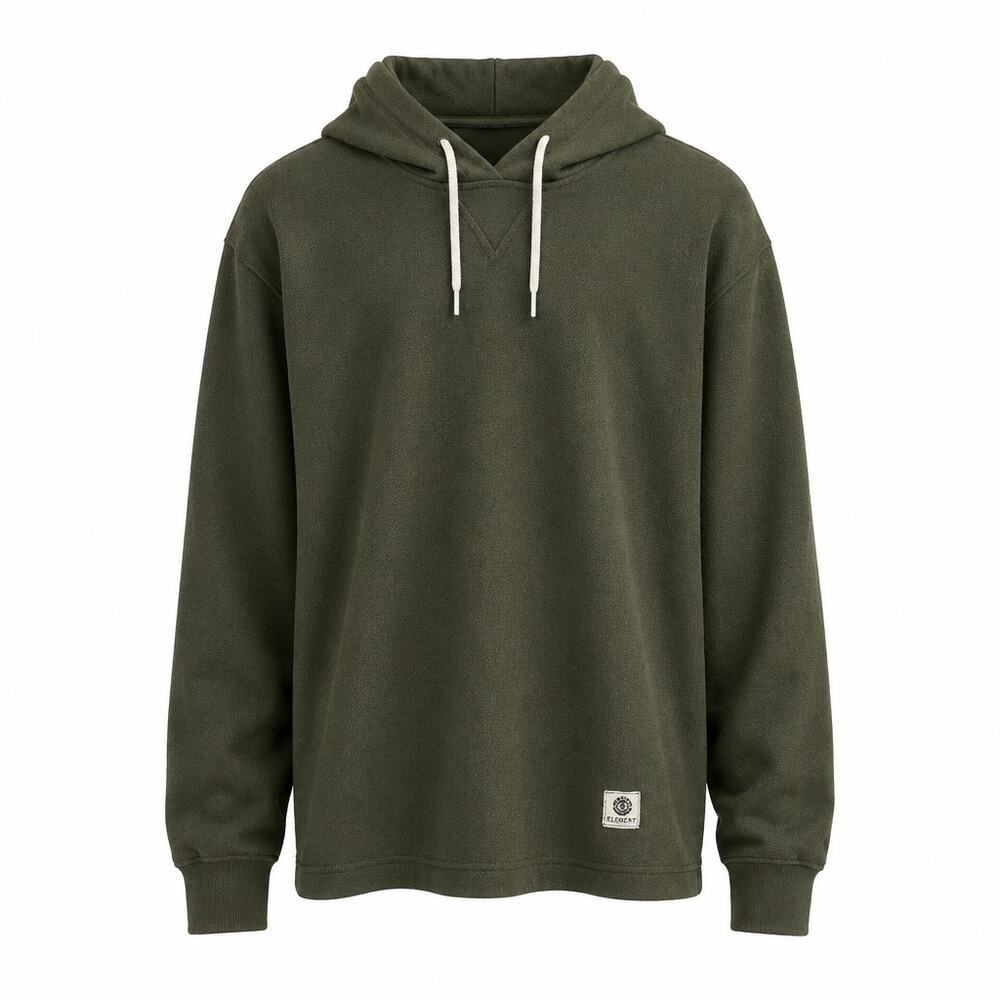 Element Men's Ridge Waffle Knit Pullover Hoodie Olive Green Large L